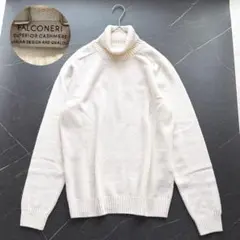 Falconeri カシミヤ100% タートルネックニット メンズM 白 2026年最新】FALCONERI ネック：タートルネック ニット・セーターの