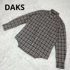 『DAKS』ダックス(М)長袖 シャツ チェック柄 古着