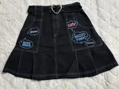 mezzo piano メゾピアノ デニムスカート L 160 リボン ロゴ刺繍 - メルカリ