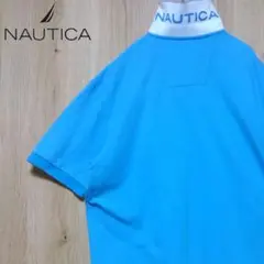 ノーティカ NAUTICA 古着 ポロシャツ ワンポイント 刺繍ロゴ 水色