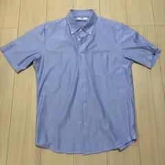 ライトブルー 半袖シャツ Lサイズ ボタンダウン