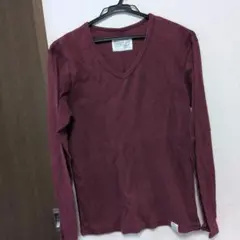☆AZUL by moussy バーガンディ Vネック長袖カットソー☆のサムネイル