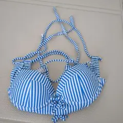 SHEIN　水色と白のストライプ セパレート水着