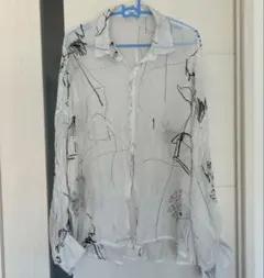 韓国ファッション 白シャツ 透け感あり Mサイズ