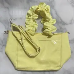 ザッカマート A4 フリルハンドルトートバッグ 黄色 イエロー