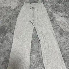 ユニクロ　リブニットパンツ　グレー　L