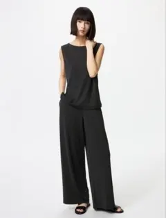 【 UNIQLO 】 クレープジャージーストレートパンツ