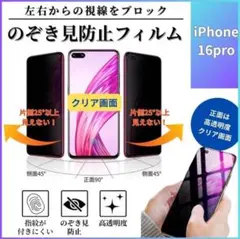 iPhone16pro のぞき見防止　強化ガラス 画面保護フィルム
