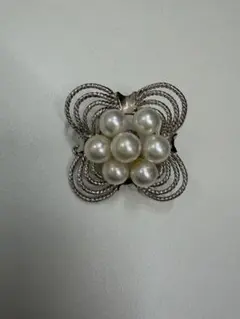 本真珠 あこや真珠 8.5mm ブローチ フラワーモチーフ 入園式 結婚式