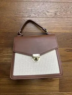 ショルダーバッグ ブラウンホワイト