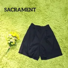 【サクラメント】ハーフパンツ　キュロット　ネイビー　紺　ウエストゴム　日本製