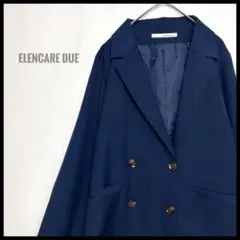 ELENCARE DUE 薄手　テーラードジャケット　ダブル　ネイビー　高見え