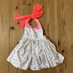 MARLMARL 花柄リボン付きエプロン 80-90cm