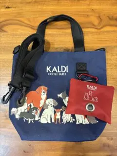 【美品】カルディ いぬの日おさんぽバッグ 2025 マナーポーチ・ショルダー付