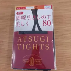 Atsugi タイツ M-L 80デニール チャコール　２足入り