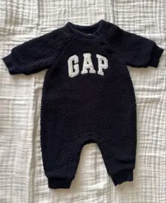 GAP ネイビー フリースロンパース 0-3ヶ月