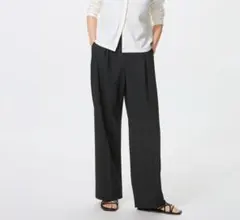 UNIQLO タックワイドパンツ M ブラック
