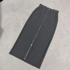 ジーユー きれいめ モード シンプル フロントジップ タイトスカート ロング S