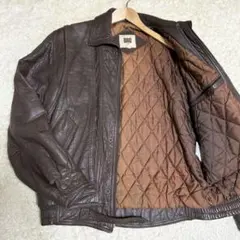 【ヴィンテージ】A2 フライトジャケット L 羊革 キルティング ブラウン