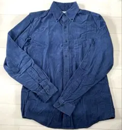 GU コーデュロイ長袖シャツ ダークブルーSサイズ