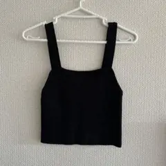 INGNI 黒 リブ編み タンクトップ Mサイズ