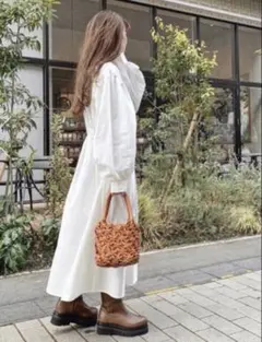 MOUSSY ハンドバッグ メッシュ 編み込み ブラウンのサムネイル