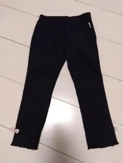 黒 リブ編み スパッツ 100cm