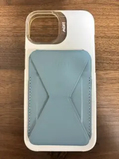 iPhone14ケース ホワイト/ブルー