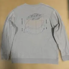 Dickies 胸ロゴ刺繍&バクプリ入り ロンTシャツ 灰L レア 長袖