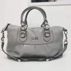 美品✨COACH コーチ 2way ショルダーバッグ ハンドバッグ グレー系