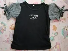 Tシャツ　長袖カットソー　ブラック　130