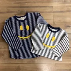 最終値下げ イエローフェイス お揃いトレーナー 裏起毛 120 100