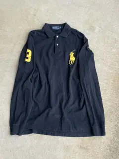 ポロ・ラルフ・ローレン 長袖ポロシャツ 黒　ラガーシャツ
