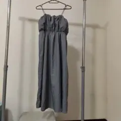 グリーンパークス　ロングキャミワンピース　グレー