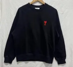 ami ブラック トレーナー 赤い刺繍ロゴ
