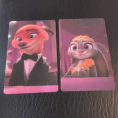 ズートピア2 ニック ジュディ カード オーマイカフェ タキシード 入場特典