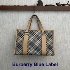 バーバリーブルーレーベル　キャンバスレザーバック　(詳細、画像要確認)
