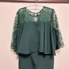 オールインワン パンツドレス グリーン