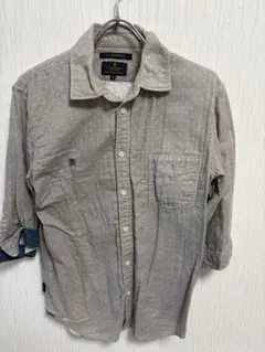 R.NEWBOLD グレー　七分袖　ドット柄　M シャツ　水玉