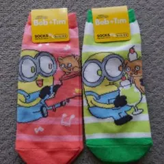 【新品】キャラックス ミニオンズ Bob Tim レディース ソックス 2Pのサムネイル