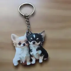 新品未使用で可愛いチワワイラスト キーホルダー