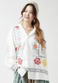 ★お値下げしました★チャイハネ☆ グルイムメンズシャツ ホワイト