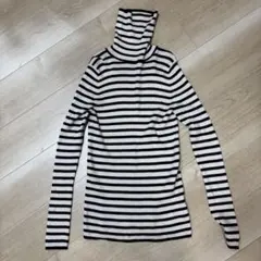 ボーダー タートルネック ニット 長袖