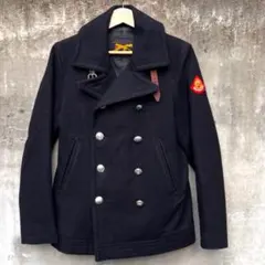 Raincheetah ピーコート M ブラック エンブレム付き ダブル ウール