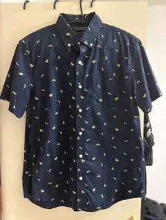 BANANA REPUBLIC 半袖シャツ L ネイビー バナナ柄
