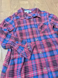 GLOBAL WORK 長袖チェックシャツ ワンピースLSize