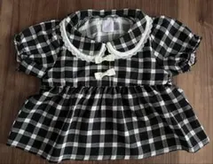 美品❣️チェック柄半袖ブラウス 120cm