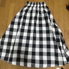 ポケットあり　チェック柄フレアスカート ONE SIZE