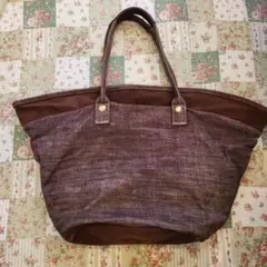 ブラウン キャンバス トートバッグ