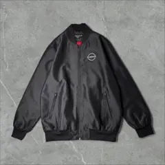 【公式】 NISSAN 日産 刺繍ロゴ 総裏地 ナイロンブルゾン L ブラック